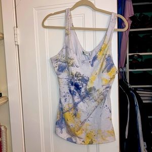 Trendy tie-dyed workout tank top by Avani.